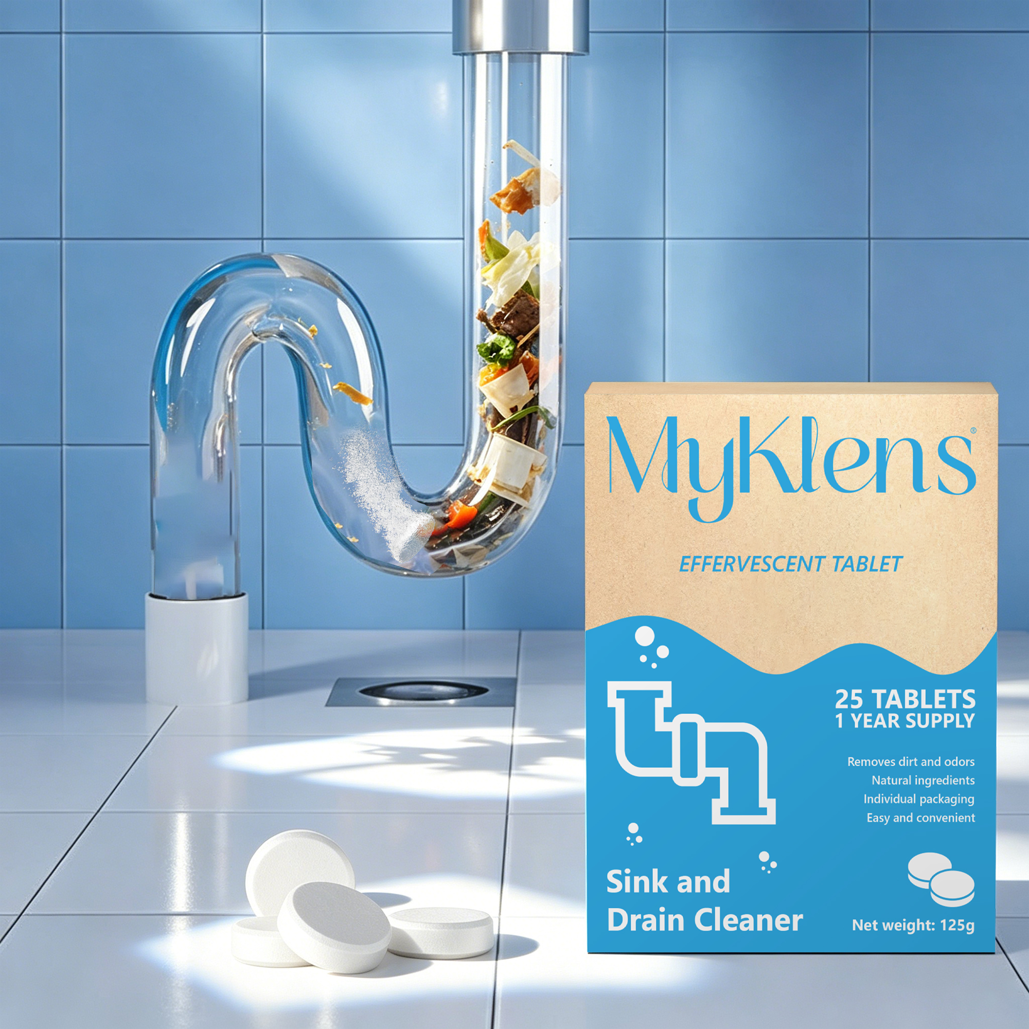Drain cleaner tablets